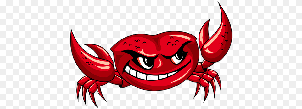 Killer Crab And Seafood Grumpy Cartoon Crab, Food, Animal, Invertebrate, Sea Life Png Image