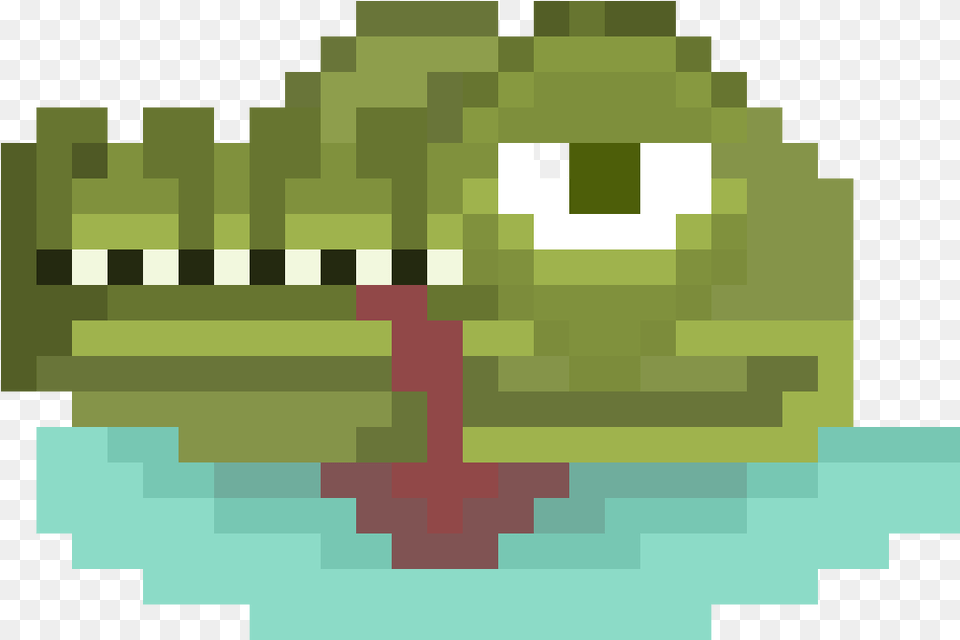 Killer Crocodile By Oceanmonster Deadpool Logo Pixel Art, Green, Animal, Lizard, Reptile Free Png