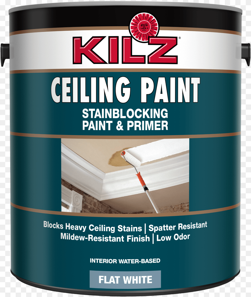 Kilz Stainblocking Interior Ceiling Paint And Primer Kilz Interior Water Based Flat White Ceiling, Paint Container, Device, Screwdriver, Tool Png