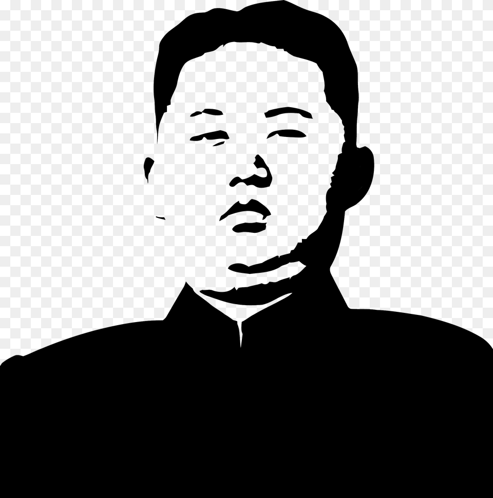 Kim Jong Un, Silhouette, Stencil, Adult, Male Png Image