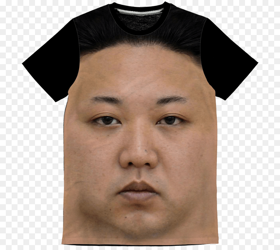Kim Jong Un Classic Sublimation Panel T Shirt Kim Jong Un Pas, Person, Face, Head, Adult Free Png Download