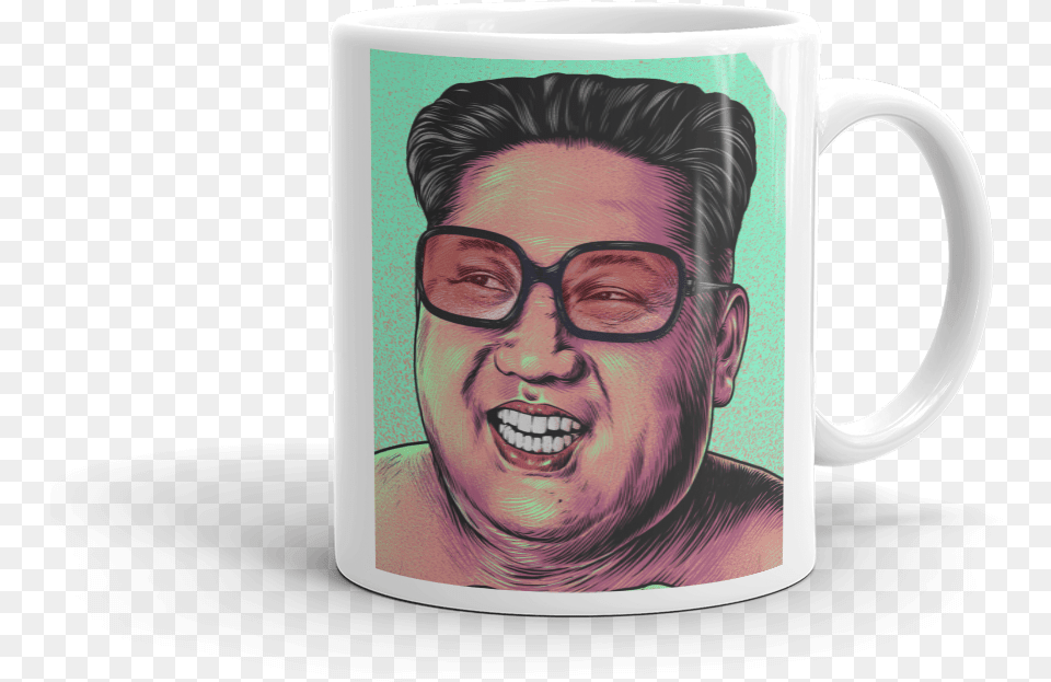 Kim Jong Un Happy Supreme Leader Funny Political Mug Mug, Accessories, Glasses, Cup, Person Free Transparent Png