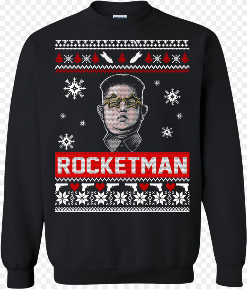 Kim Jong Un Rocketman Christmas Ugly Sweater, Clothing, Sweatshirt, Hoodie, Knitwear Free Png Download