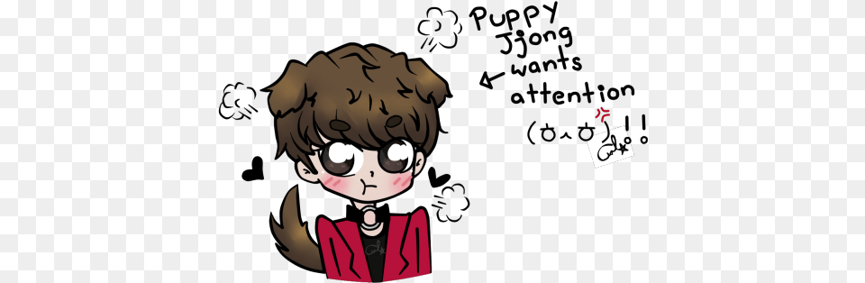 Kim Jonghyun Puppy Cartoon, Baby, Book, Comics, Person Free Png