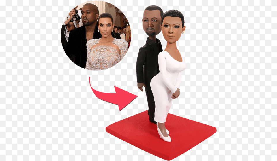 Kim Kardashian Bobblehead, Adult, Sleeve, Person, Long Sleeve Free Png