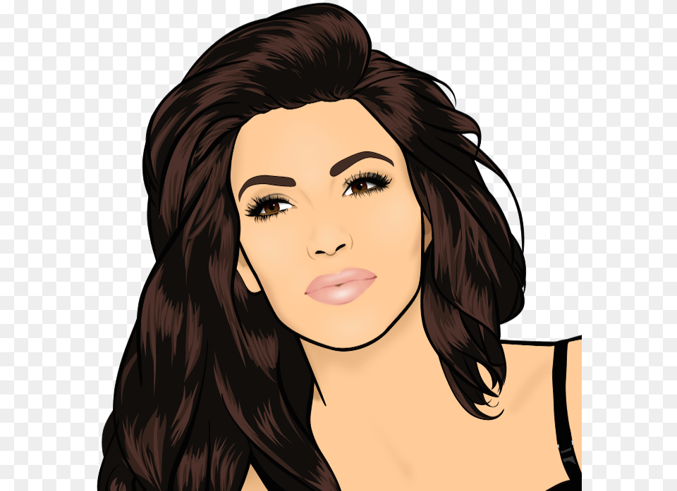 Kim Kardashian Cartoon, Adult, Portrait, Photography, Person Free Transparent Png