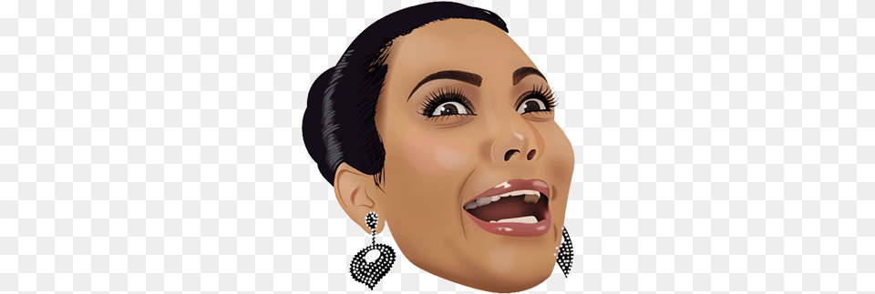 Kim Kardashian Crying Kimoji, Accessories, Adult, Earring, Female Png Image