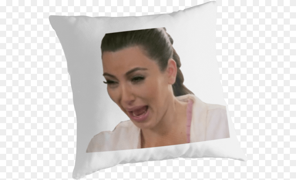 Kim Kardashian Cryingquot Throw Pillows By Sailorlolita Kim Kardashian Crying Face, Adult, Cushion, Female, Head Free Transparent Png