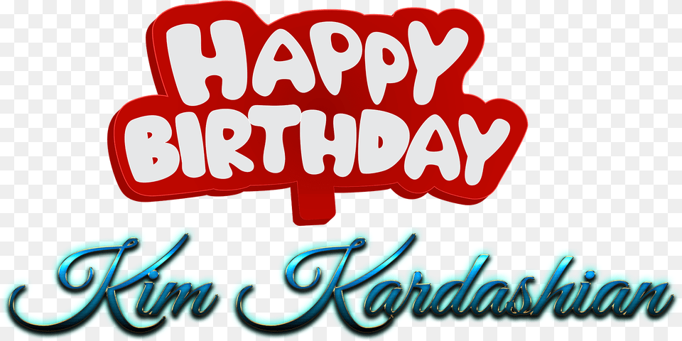 Kim Kardashian Happy Birthday Name Logo Calligraphy, Text Free Png