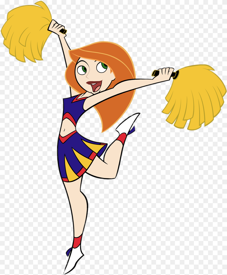 Kim Possible Cheerleader Cheerleading Cartoon, Adult, Person, Head, Female Free Png Download