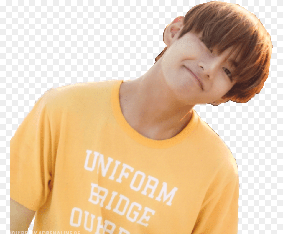 Kim Taehyung In Yellow Taehyung Yellow Aesthetic, Clothing, T-shirt, Boy, Portrait Free Png Download