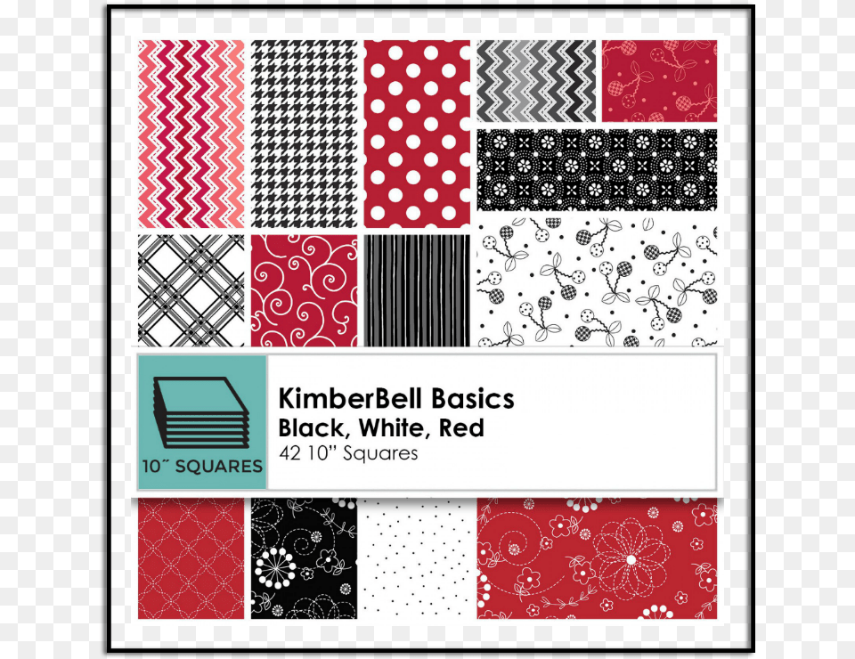 Kimberbell Basics Black White Red Sq Maskib Bw 10 Inch, Pattern Free Transparent Png