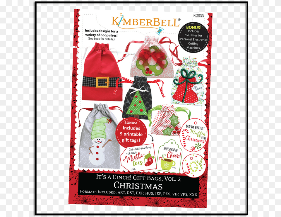 Kimberbell Its A Cinch Gift Bags Volume 2 Christmas Gift Bag, Advertisement, Poster, Envelope, Greeting Card Free Png Download