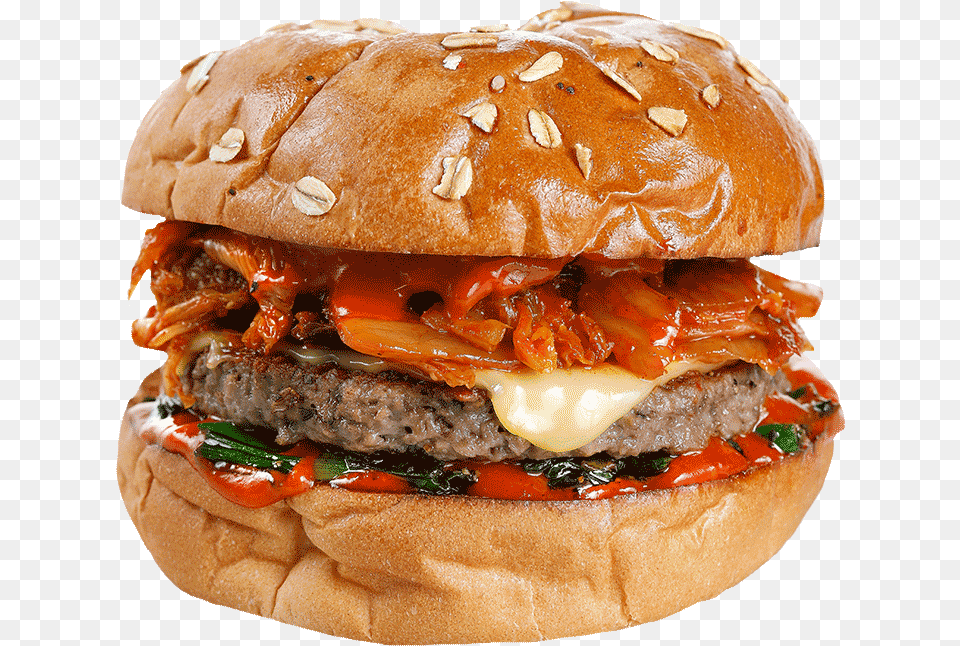 Kimchi Cheeseburger, Burger, Food Free Transparent Png