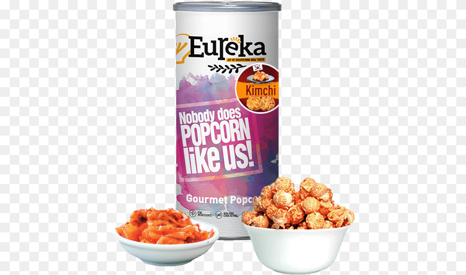 Kimchi Popcorn Eureka Popcorn Sea Salt, Food, Snack, Can, Tin Free Png