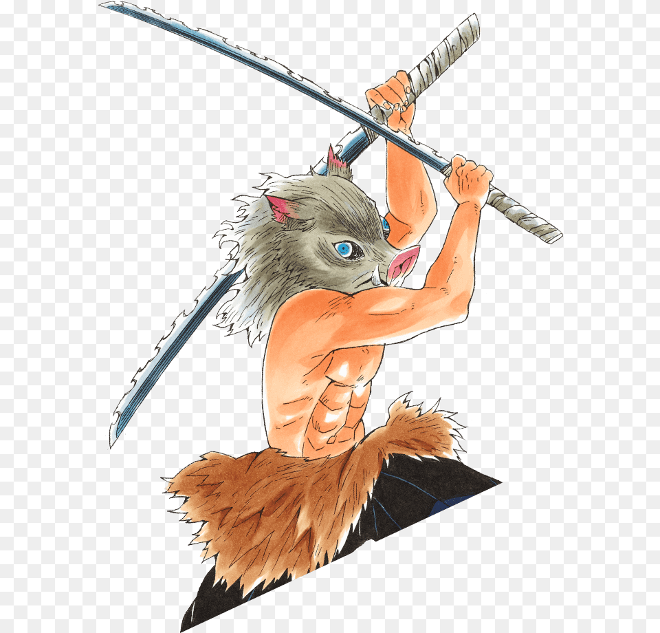 Kimetsu No Yaiba Inosuke, Weapon, Sword, Publication, Animal Png Image