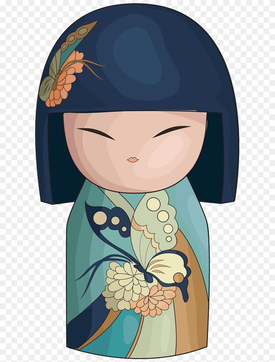 Kimmi Doll With Butterfly Clipart, Clothing, Dress, Hat, Person Free Png