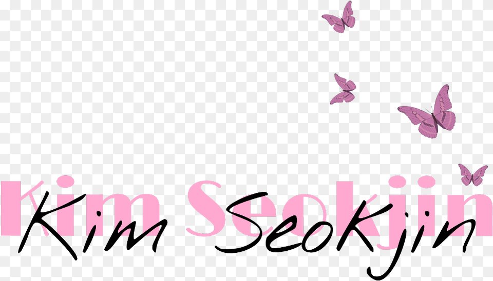 Kimseokjin Jin Seokjin Butterfly Pink Name Aesthetic Calligraphy, Animal, Wildlife, Mammal Free Png Download