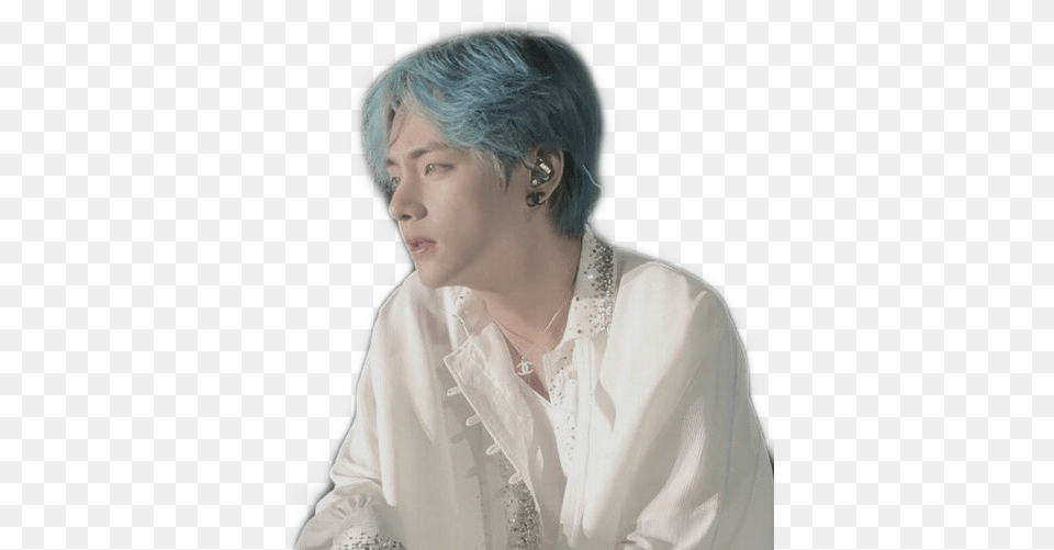 Kimtaehyung Taehyung Tae V Bts Blue Aesthetic Blueaesth Human, Blouse, Clothing, Adult, Portrait Free Png Download