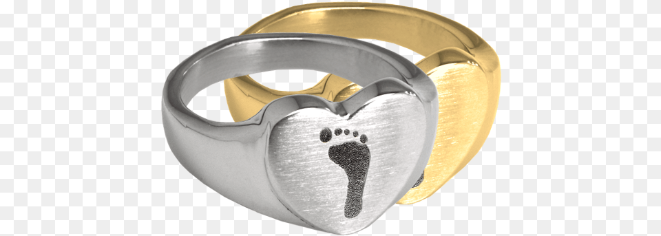 Kin Amp Pebble Bold Heart Footprint Ring, Accessories, Jewelry, Silver, Gold Free Transparent Png