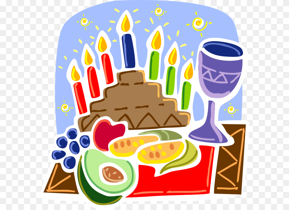 Kinara Candle With Karamu Feast Karamu, Birthday Cake, Cake, Cream, Dessert Free Transparent Png