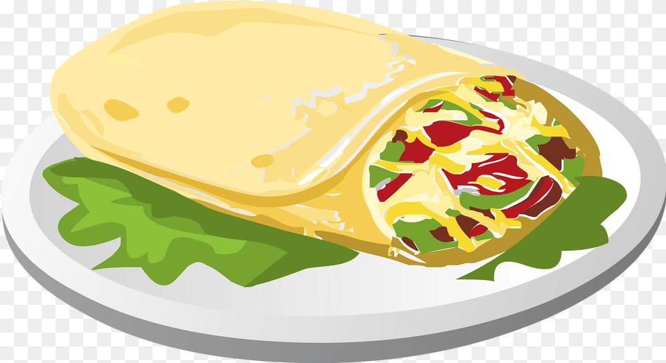 Kind Breakfurst Burrito Clipart, Food, Sandwich Wrap, Lunch, Meal Png