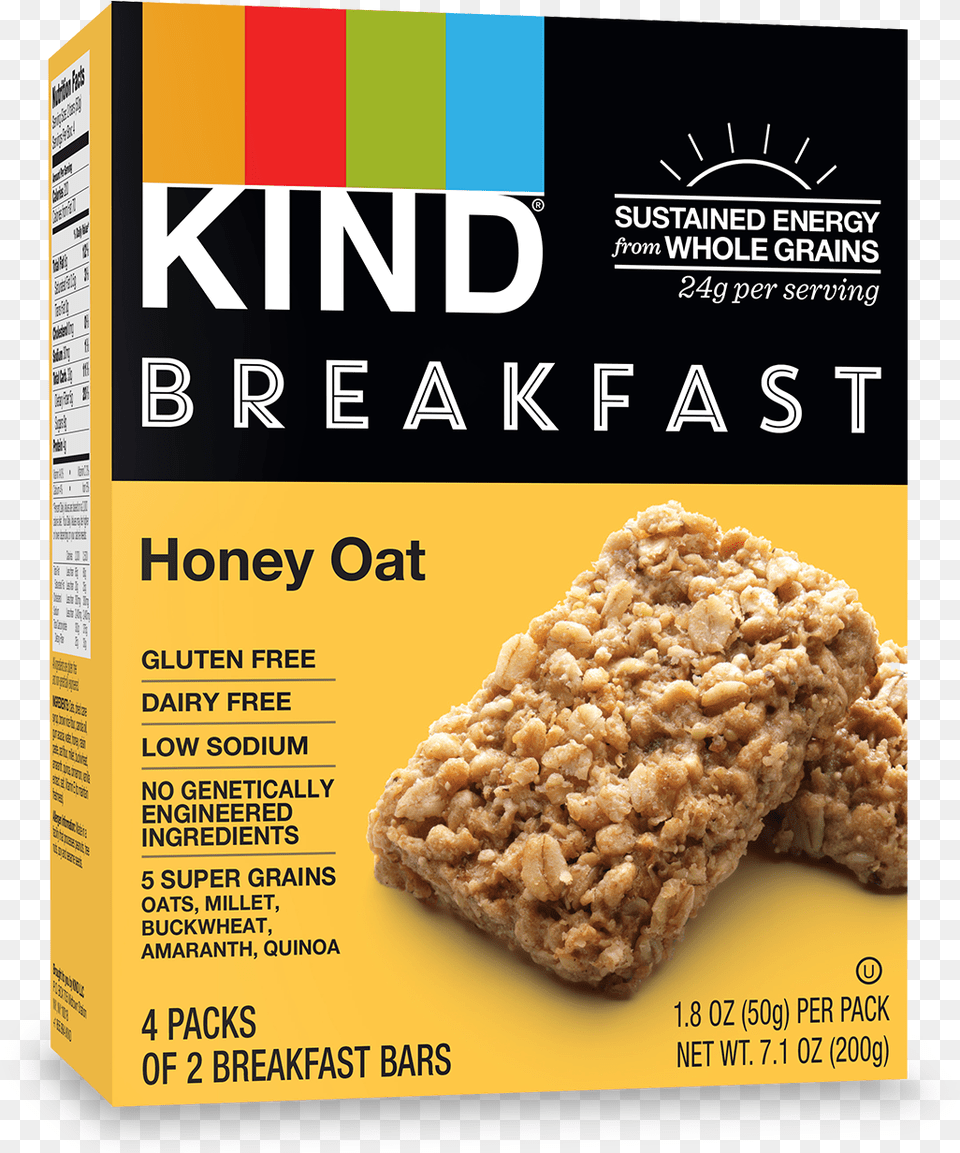 Kind Honey Oat Breakfast Bar, Food, Oatmeal, Bread, Advertisement Free Png Download