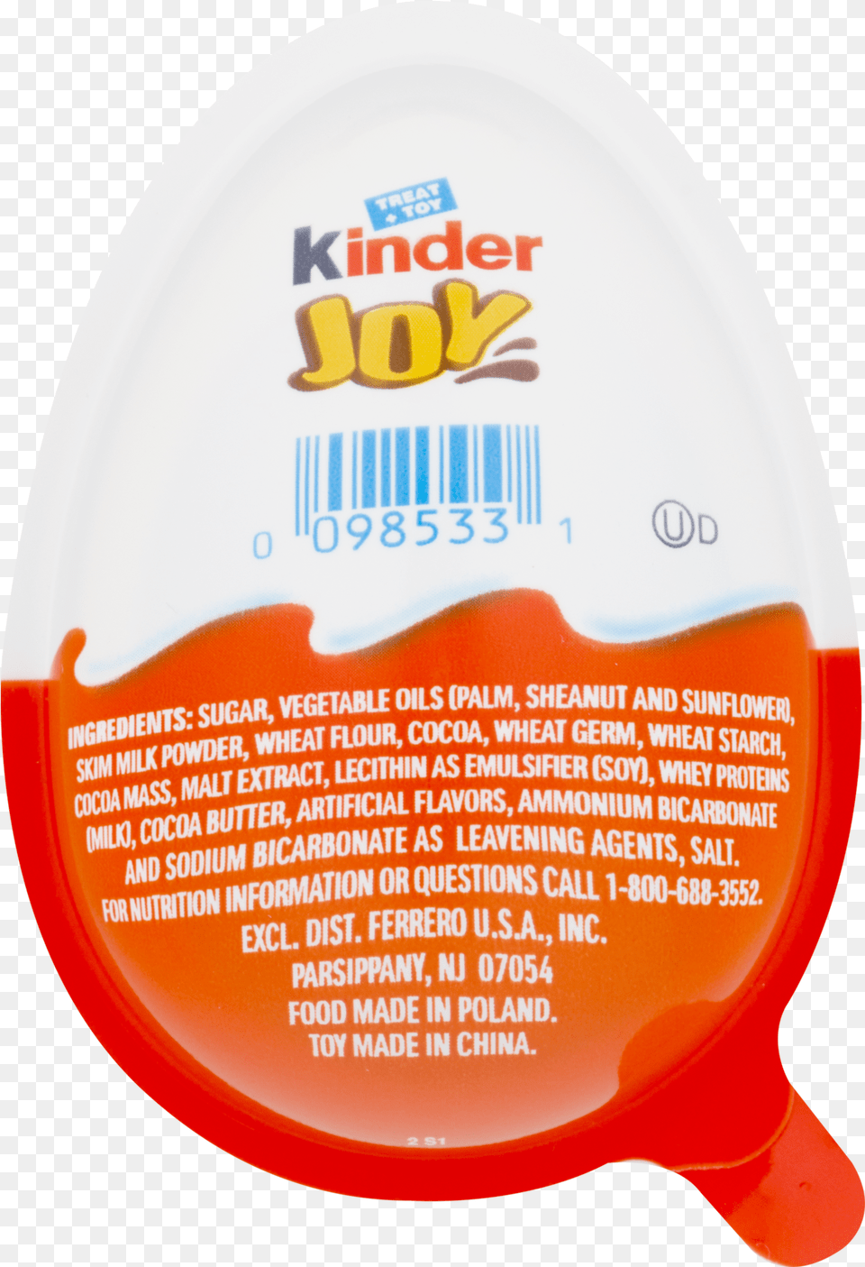 Kinder Joy Egg Nutrition Facts, Food, Ketchup Png Image