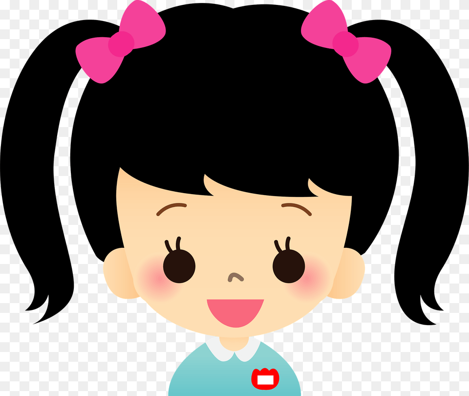 Kindergarten Girl Clipart, Face, Head, Person, Baby Free Png