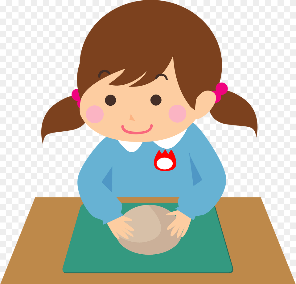 Kindergarten Girl Is Playing With Clay Clipart, Baby, Person, Bathroom, Indoors Free Png