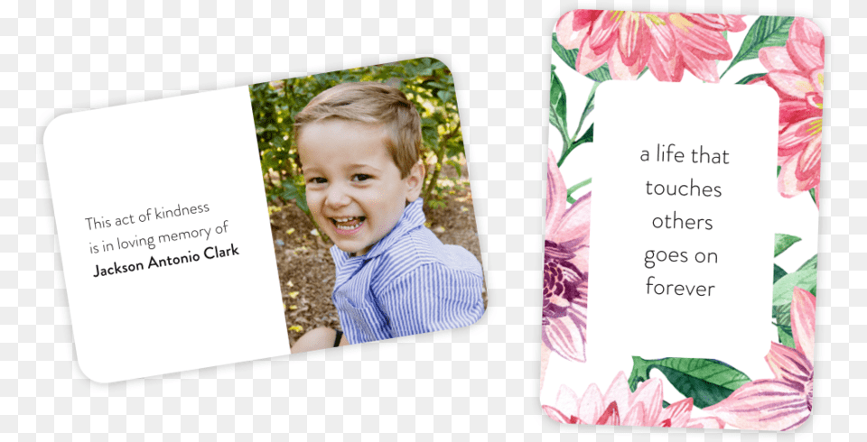 Kindness Project U2014 Tall Like A Tree Random Acts Of Kindness Cards In Memory, Boy, Child, Face, Head Png Image