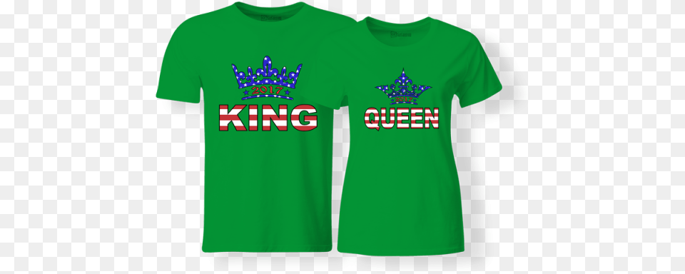 King Amp Queen Us Flag Active Shirt, Clothing, T-shirt Free Png Download