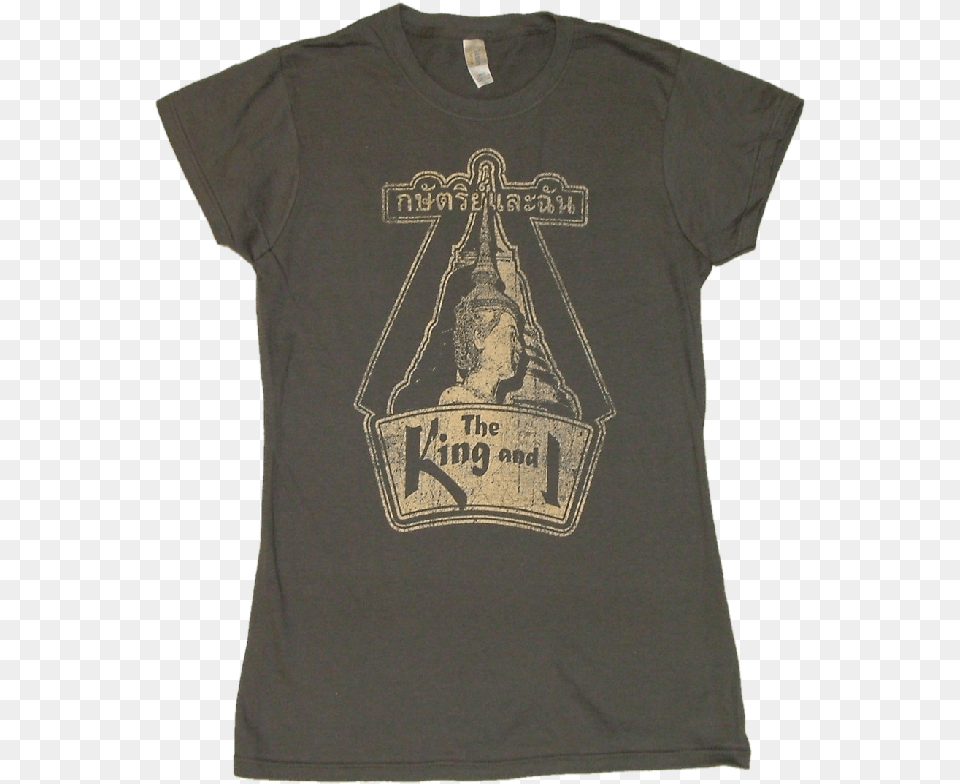 King And I Ladies Charcoal Tee Customizable, Clothing, T-shirt, Adult, Bride Png Image