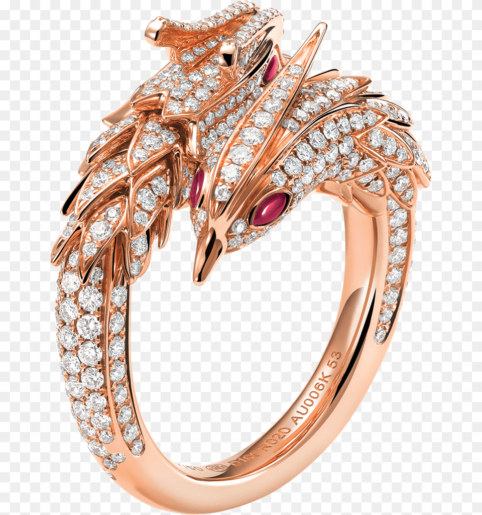 King And Queen Dragon And Phoenix Diamond Bangle, Accessories, Jewelry, Ring, Gemstone Free Png Download
