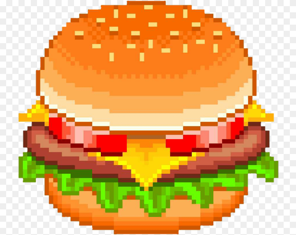 King Art Food Cheeseburger Fast Burger Hamburger Burger Pixel Art Free Png