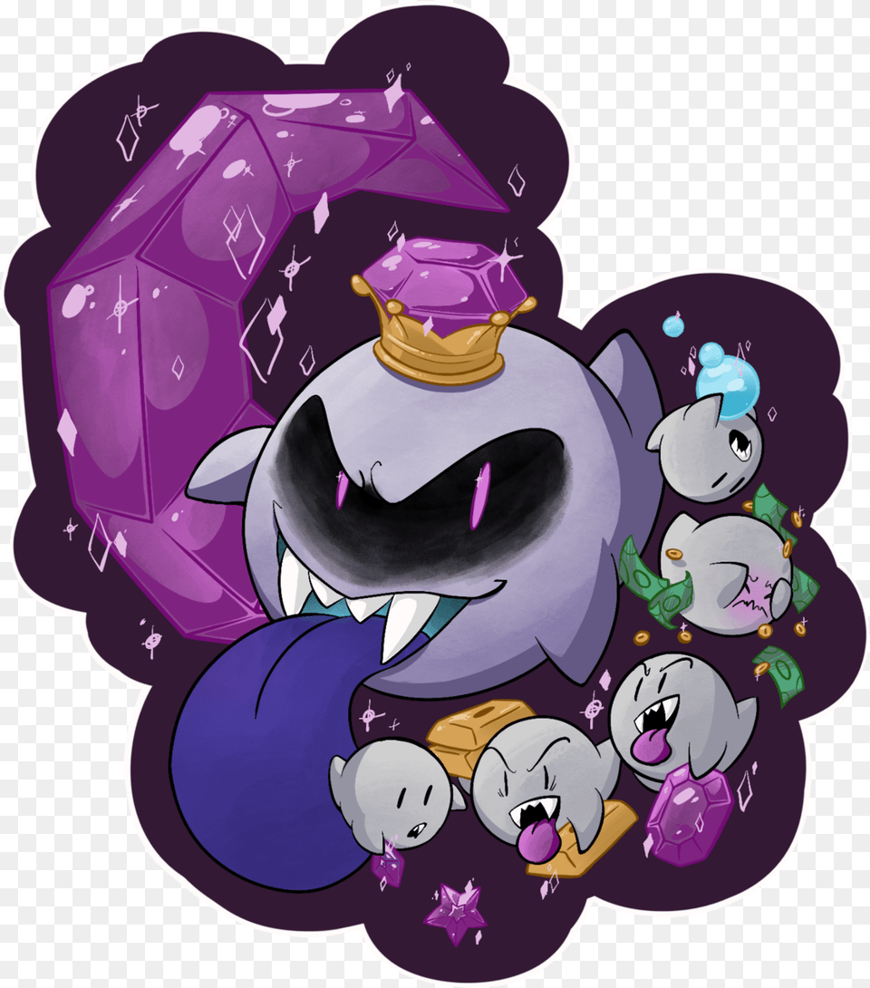 King Boo From The Quotluigi39s Mansionquot Series A Long Luigi39s Mansion Dark Moon Fan Art, Purple, Book, Comics, Publication Free Png Download