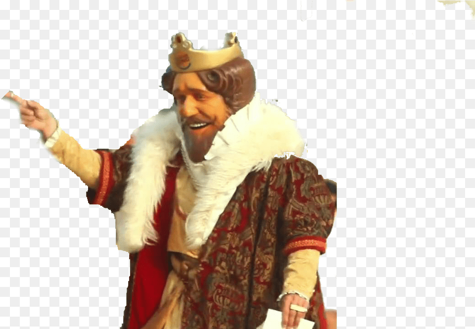 King Burger King Mascot, Adult, Male, Man, Person Free Transparent Png