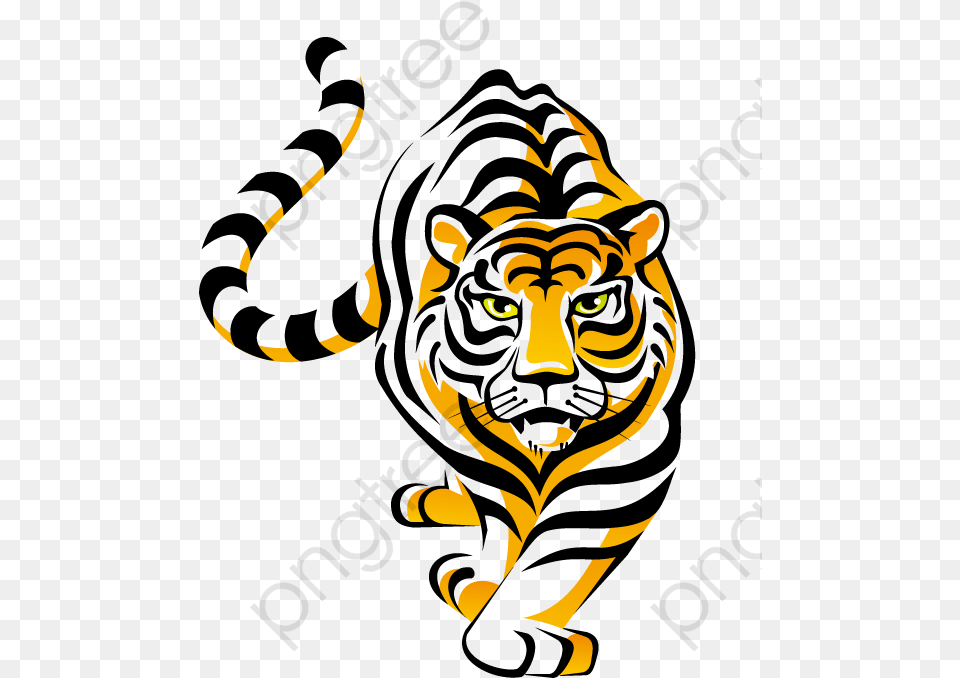 King Clipart Cartoon Tiger Walking Clip Art, Person, Animal, Bee, Insect Free Png Download