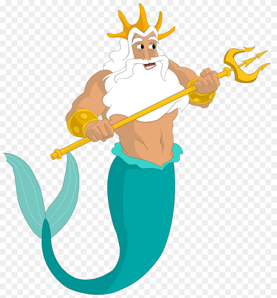 King Clipart Mermaid, Baby, Person, Trident, Weapon Free Transparent Png