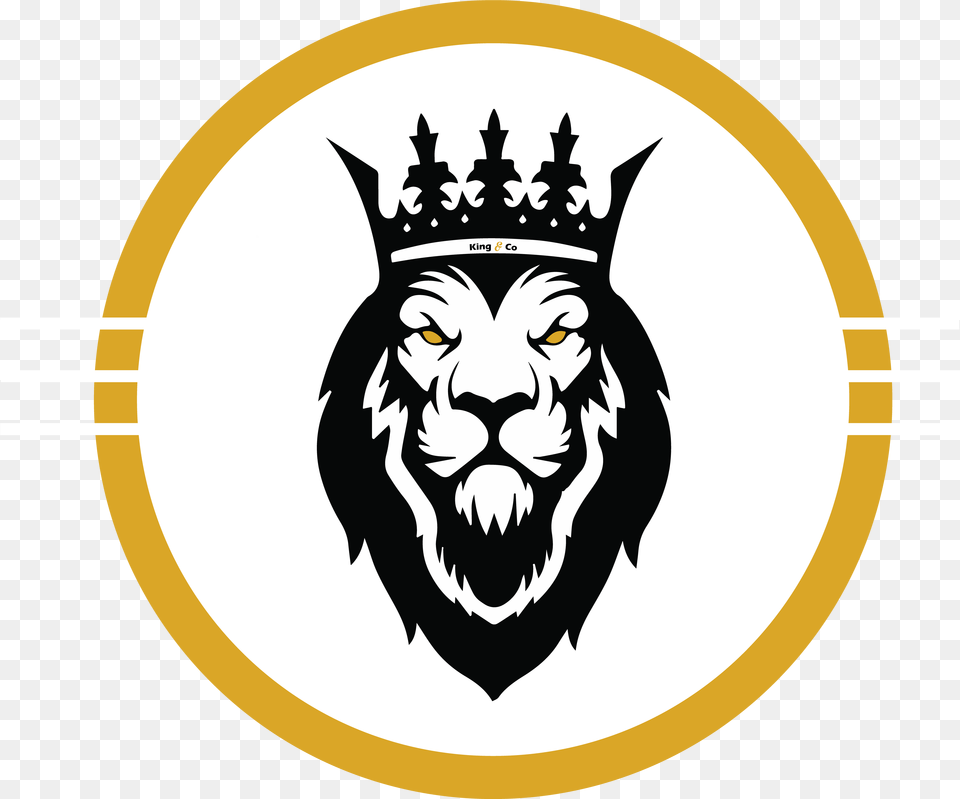 King Co Studio Calgary S Premium Barbershop Lion Barber Lion King Crown Logo, Person, Face, Head, Accessories Free Png Download