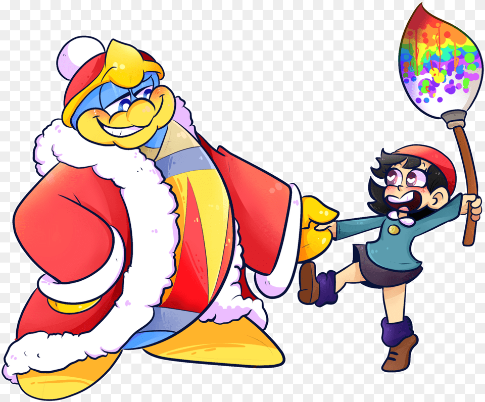 King Dedede X Adeleine Kiss Comic Transparent Cartoons Adeleine And King Dedede, Baby, Person, Face, Head Png Image