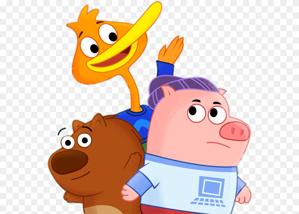 King Duckling And His Friends, Cartoon, Animal, Bear, Mammal Free Png