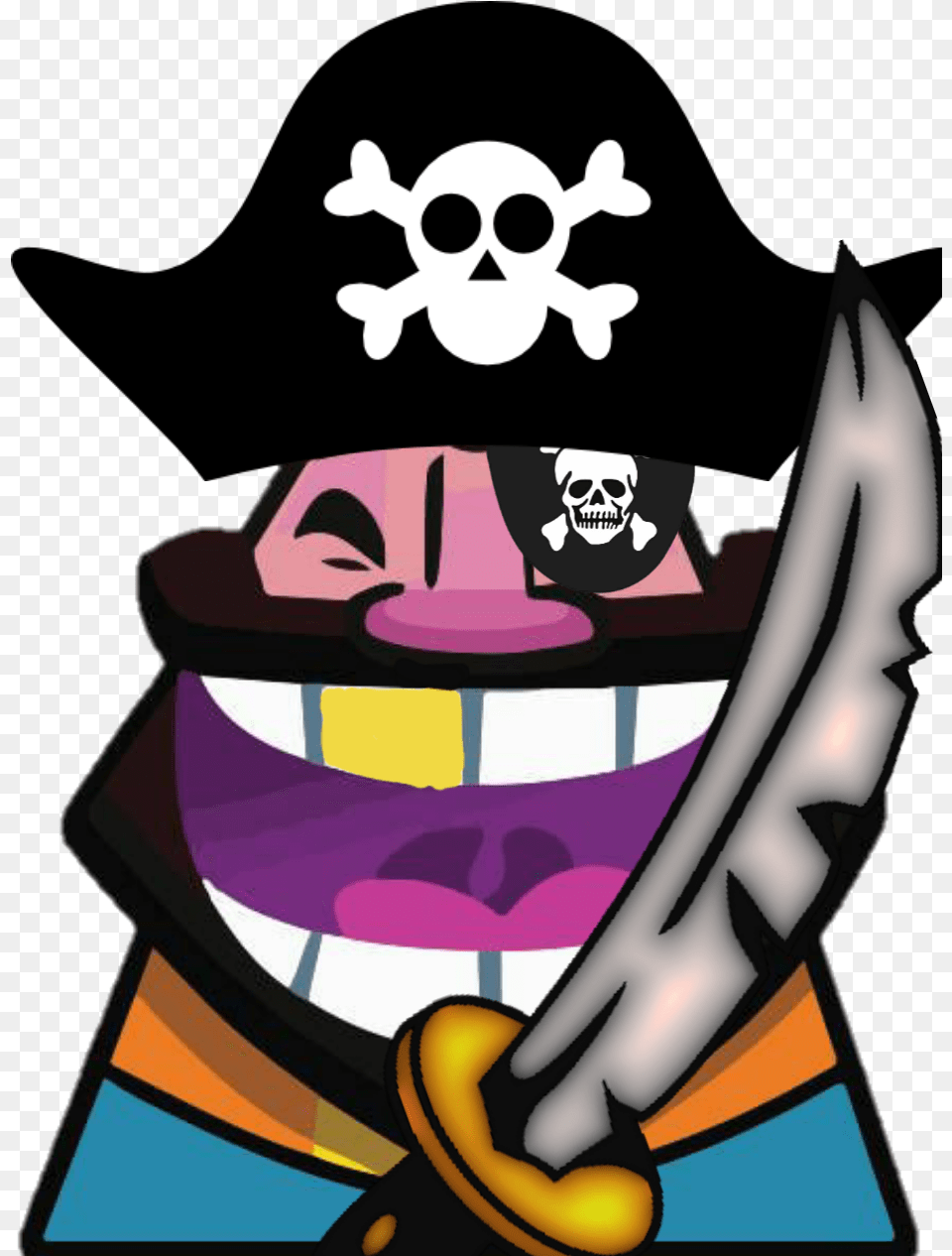 King Emotes Clash Royale Sticker De Clash Royale, Person, Pirate, Art, Face Png Image