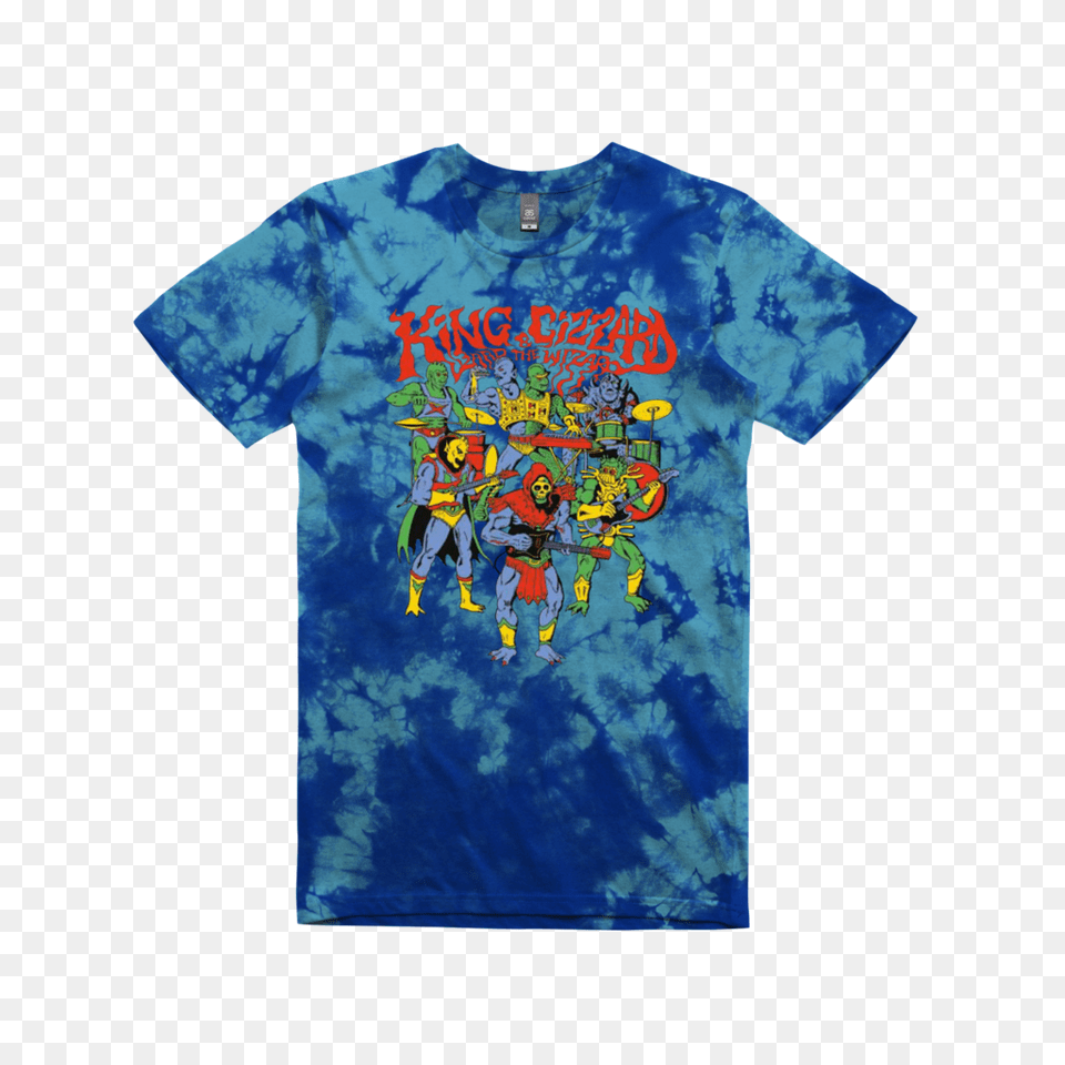 King Gizzard And The Lizard Wizard Masters Tie Dye Blue T Shirt, Clothing, T-shirt, Person Free Png