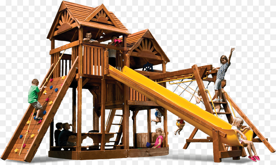 King Kong Clubhouse Pkg Iii Loaded W Wood Roofs Playground, Play Area, Child, Female, Person Free Png