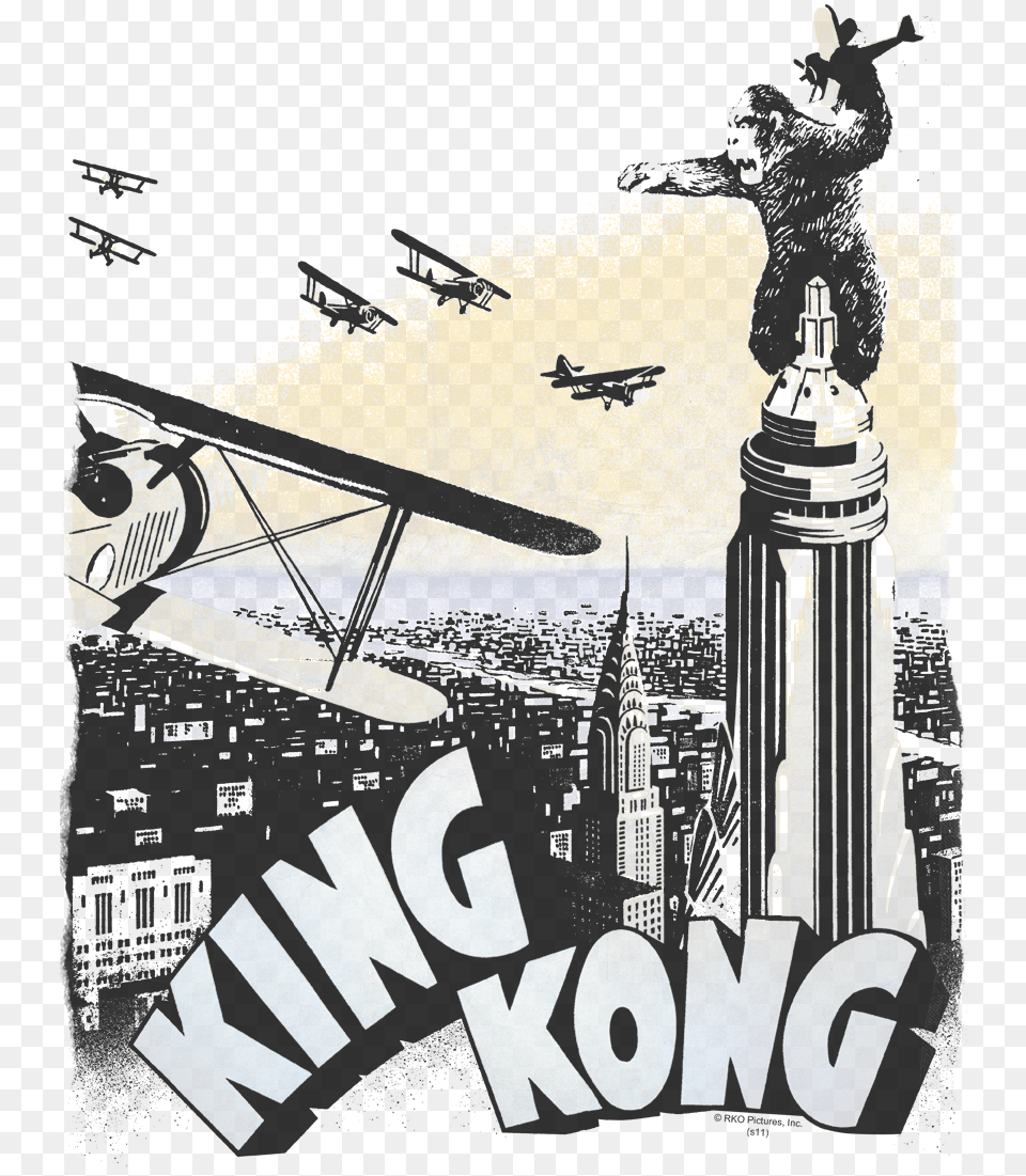 King Kong Final Battle Men39s Regular Fit T Shirt, Aircraft, Transportation, Vehicle, Airplane Png