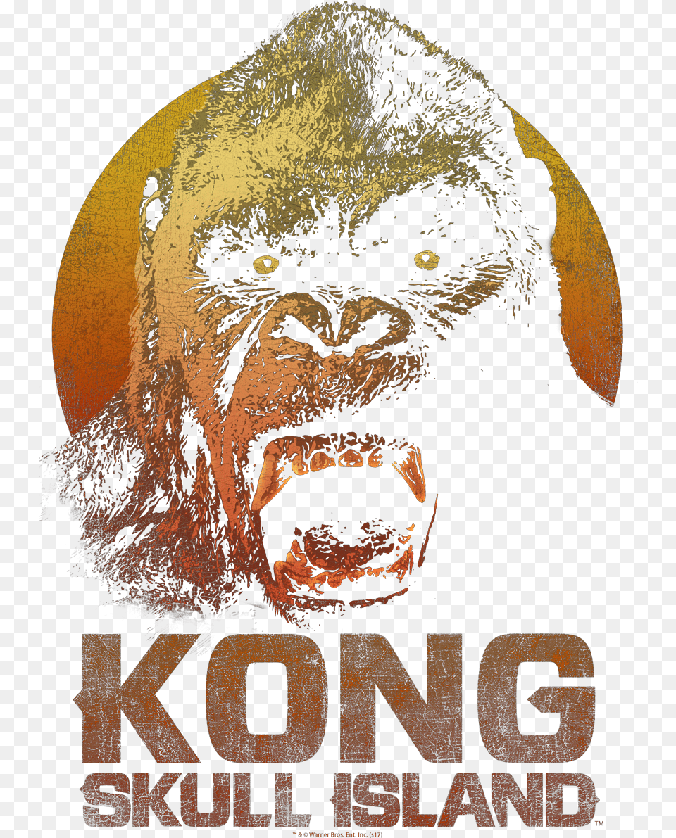 King Kong Kong Men S Long Sleeve T Shirt Kong Skull Island Title, Wildlife, Advertisement, Animal, Ape Png