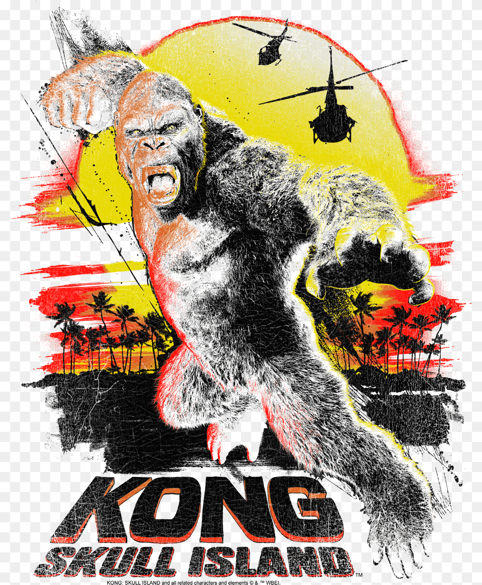 King Kong Kong Sunset Men S Tank Poster, Advertisement, Vehicle, Transportation, Helicopter Png