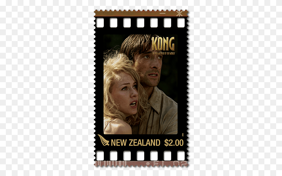 King Kong New Zealand Post Stamps, Art, Collage, Adult, Person Png Image