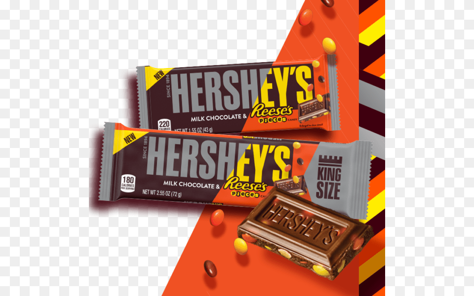 King Milk Choc With Reese39s Pieces Hershey Bar With Reese39s Pieces, Candy, Food, Sweets, Medication Png Image